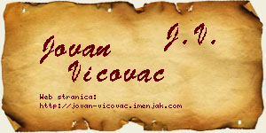 Jovan Vićovac vizit kartica